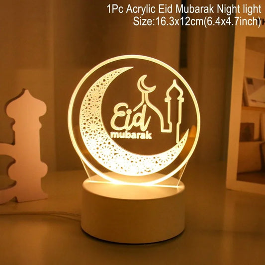 Eid Mubarak 3D Led Lamp Ramadan Night Light Led Moon Star Hiasan Bilik Tidur Eid Hiasan Lampu Hiasan Ramadan Untuk Rumah 2024 