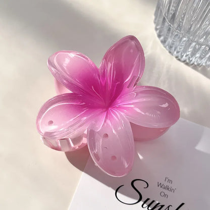 Gradient Frangipani Hair Clip Plumeria Hairpin Ins Style Ponytail Holder Barrette Sweet Girl Shark Claws Party Hair Accessories