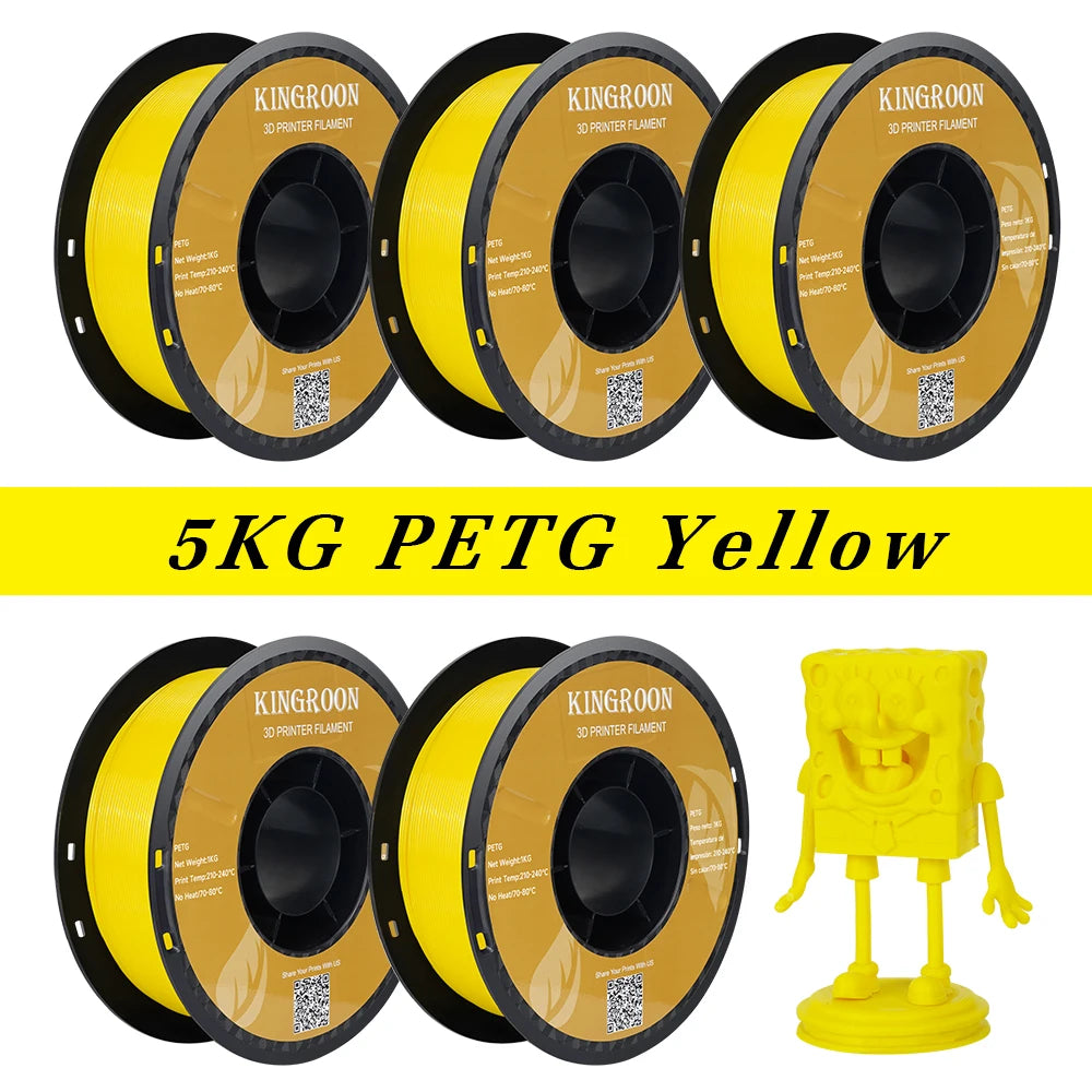 KINGROON 5KG PLA TPU PETG Filamen Warna campuran 1.75mm Plastik Pencetak 3D Tanpa Gelembung Gelembung Bahan Cetakan 3D Borong 