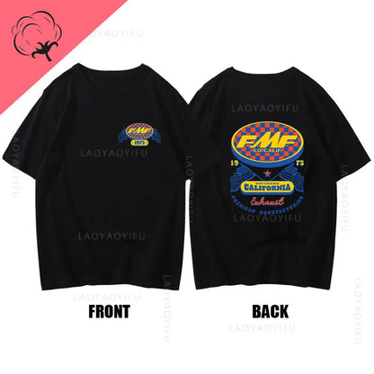 Jualan Panas Ekzos FMF Racing Ama Motocross Tee Pakaian Fesyen Leher Bulat Lengan Pendek Musim Panas Mens Cool Top 100% Cotton T Shirt 