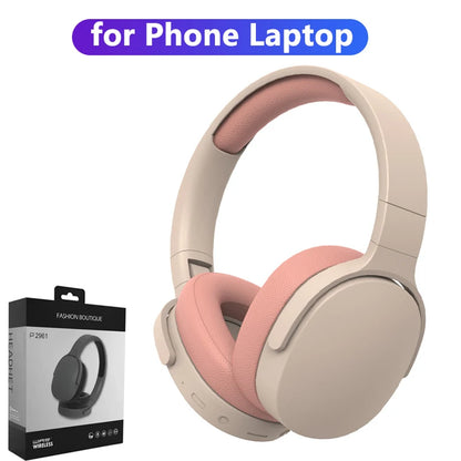 Headphone Bluetooth Over Ear Stereo HIFI Headset Wireless Heavy Bass Game Earphone TF/AUX Music Player with MIC/Radio for Gifts