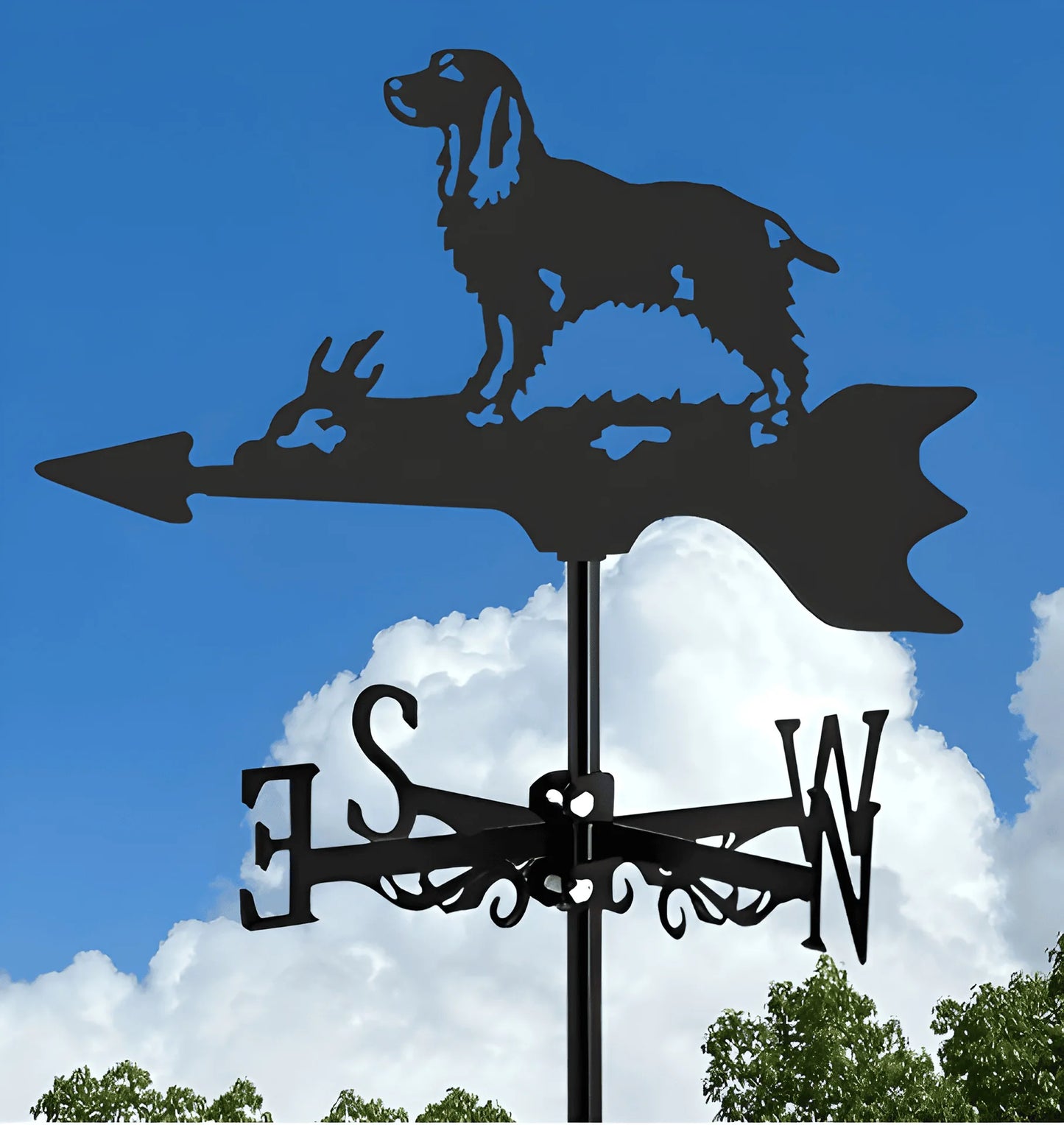 Garden Decorations Outdoor Wind Vane Greenhouse Garden Supplies Witch Dog Sailboat Eagle Rooster Weather Vane Shed Roof Iron Art