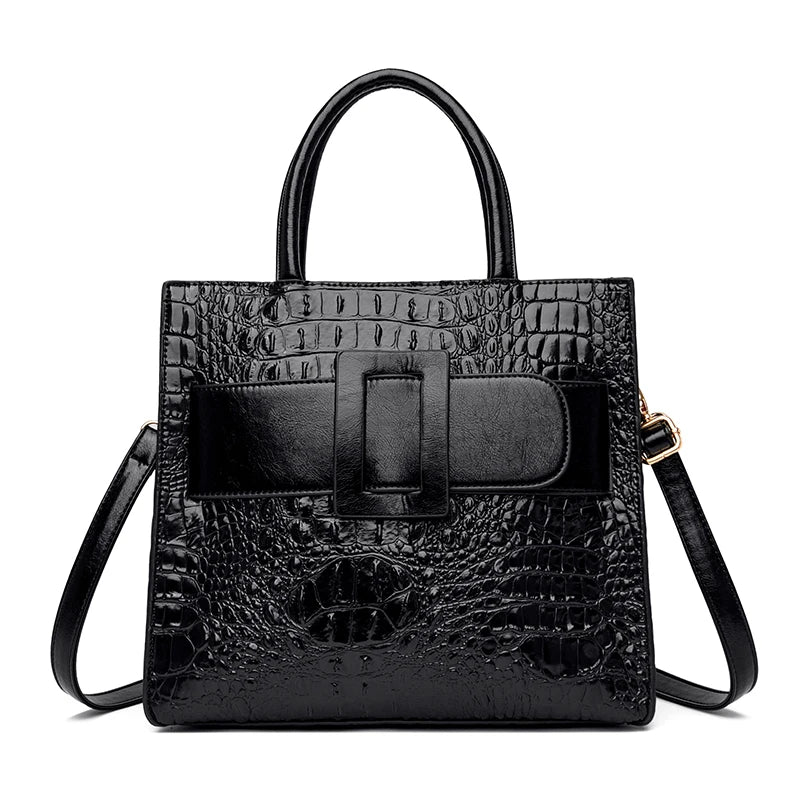 Brand Women Crocodile Handbag Luxury Belt Handbags Women Leather Shoulder Bags Designer Crossbody Bags Female Retro Tote Handbag