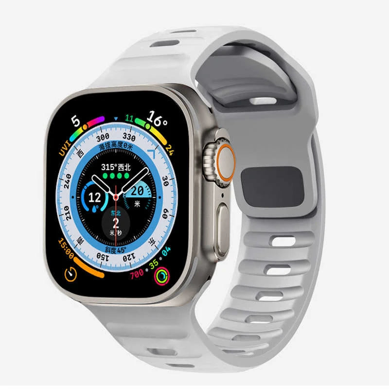 Tali Silikon Asli Baru untuk Jam Tangan Apple Ultra 49mm Gelang Sukan Siri iWatch 9 8 7 45mm 41mm 6 5 4 3 SE2 44mm 40mm Band 