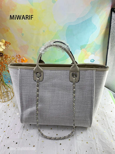 Women Chain Tote Bag Designer Female Shoulder Casual Bags Beach Canvas Leisure Handbags Women's Bag 2023 Trend Medium