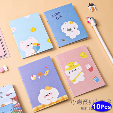 10Sets Retro Small Notebooks Kawaii A7 Blank Mini Cute Planner Diary Note Notepad Aesthetic Journal Kids Stationery Agenda Thing