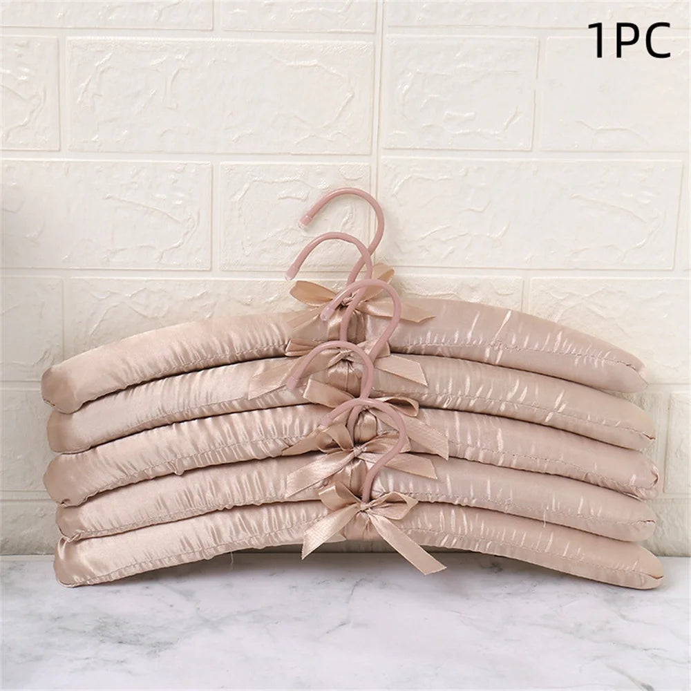 1pcs Silk Hanger Coat Satin Padded Clothes Silk Wrapped Display Hanger Sponge Hangers Clothes Hanger  Non-Slip Dress Hanger