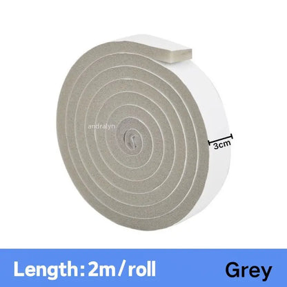 2m PU Sponge Foam Seal Strip Tapes Adhesive Anti Collision Soundproof Weather Stripping for Doors Windows Furniture Protection