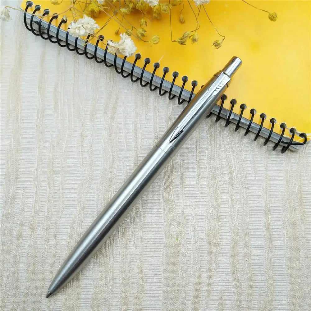 1Pcs Metal Ballpoint Pen Press Style Commercial Gift Pens For School Office Core Automatic Ball Pen