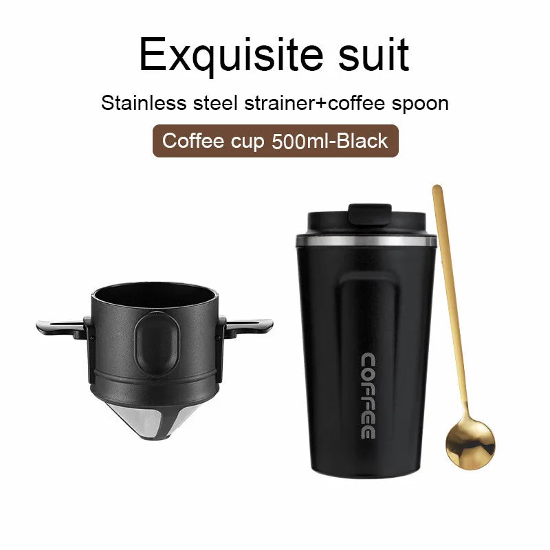 304 Stainless Steel Portable Coffee Filter Drip Coffee Tea Holder Reusable Mug Coffee Dripper Tea Cup Set Coffee Pot Coffeeware