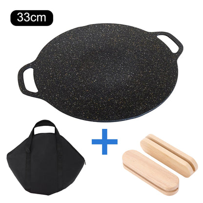 Outdoor Grill Pan Korean Roastig Frying Pan Non-stick Barbecue Plate Induction Cooker BBQ Baking Tray Camping Kitchen Bakeware