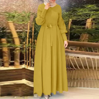 ZANZEA Women Autumn Sundress Muslim Hijab Dresses Turkey Abaya Dubai Robe Femme Elegant Long Sleeve Party Maxi Vestidos Kaftan