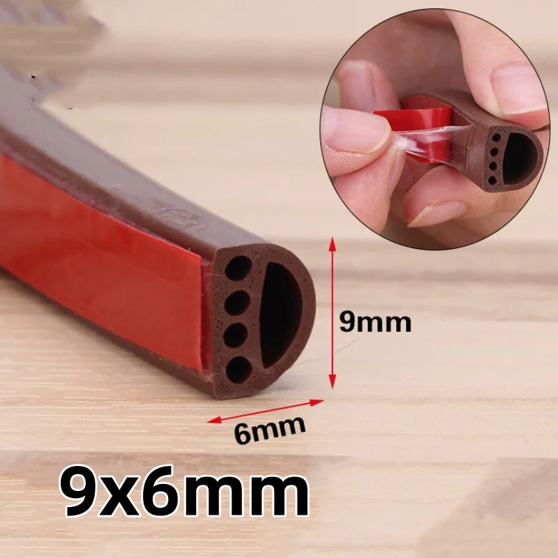 6m Silicone Door and Window Self-adhesive Sealing Soundproofing Strip Door Window Insulation Anti-collision and Windproof Strip