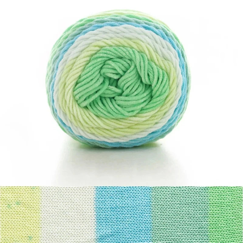 (1PC) 5-Strand Milk Cotton Dyed Rainbow Cotton Handmade DIY Woven Yarn Scarf Pillow Blanket Material Yarn