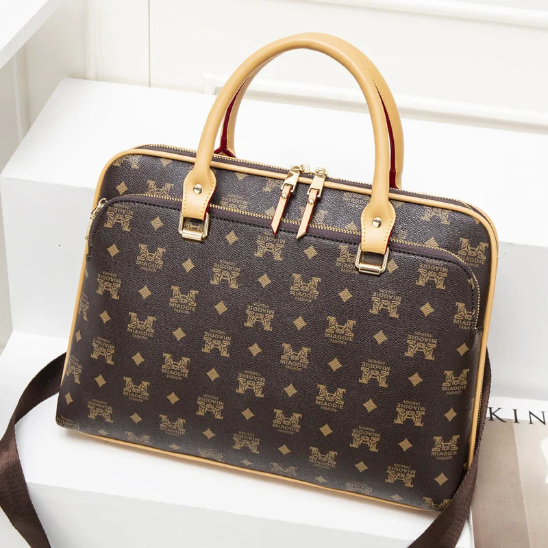 2024 Fashion Women's Leather Briefcases Women Laptop Briefcase Work Office Bag Ladies Crossbody Bags For Woman Business Handbags