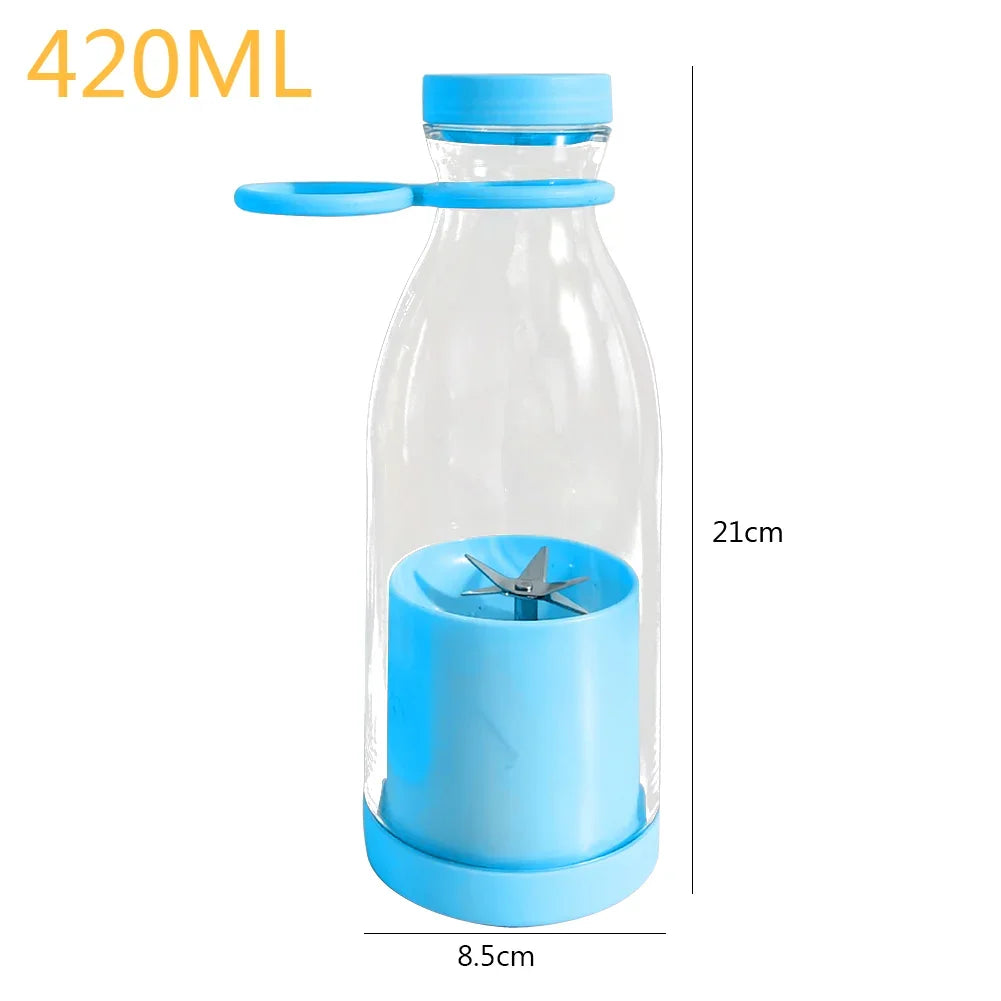 380ml/420ml Portable Juicer Cup Juicer USB Electric Fruit Juice Cup Automatic Mini Fruit Juicer Smoothie Blender With 6 Blades