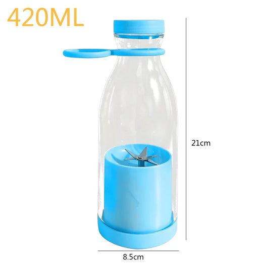 380ml/420ml Portable Juicer Cup Juicer USB Electric Fruit Juice Cup Automatic Mini Fruit Juicer Smoothie Blender With 6 Blades