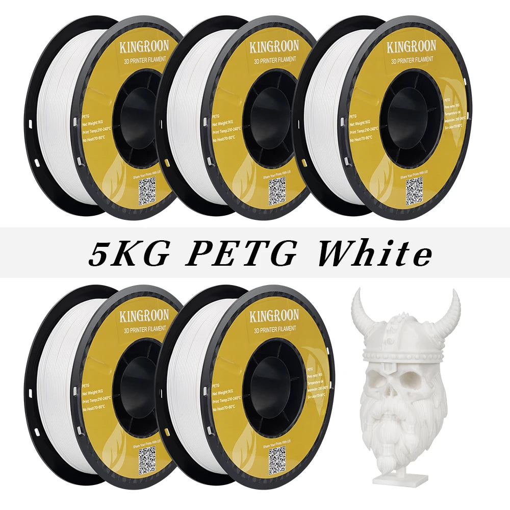 KINGROON 5KG PLA TPU PETG Filamen Warna campuran 1.75mm Plastik Pencetak 3D Tanpa Gelembung Gelembung Bahan Cetakan 3D Borong 