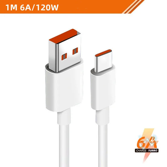 Kabel pengecas ultra pantas jenis Xiaomi 6A 120W USB C Xiaomi Mi 13 12 Pro Realme POCO 12 Turbo kabel data pengecasan pantas 