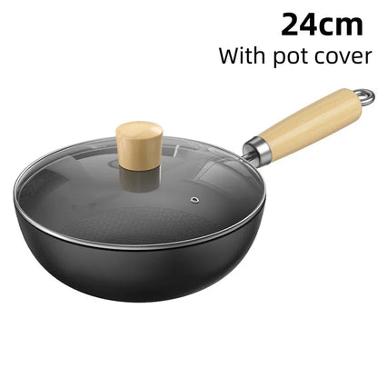 Small Wok Household Cast Iron Wok Non-stick Wok Steak Auxiliary Food Pan Gas Stove Induction Cooker Food Frying Kitchen