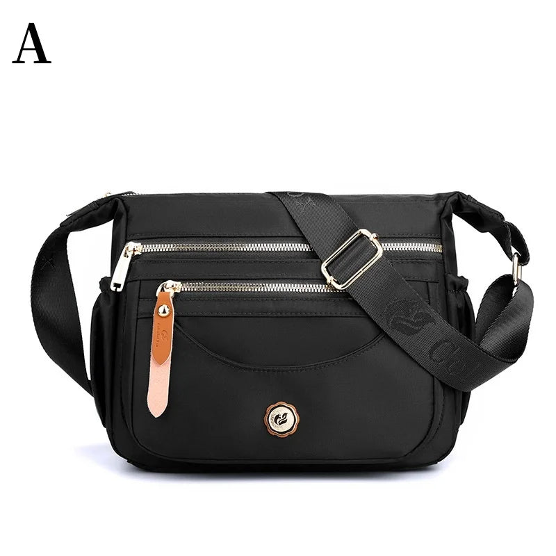 Women Nylon Shoulder Bag Multi-Pockets Crossbody Bag Fashion Handbag Adjustable Strap Ladies Waterproof Messenger Bag Satchels