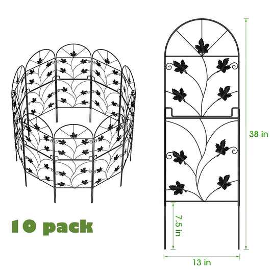 10 pcs Logam 38" x 10 kaki Pagar Taman Panel Kalis Karat Penghalang Haiwan untuk Taman 