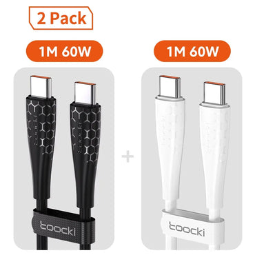 Toocki 2 Pack 100W USB C Kabel Jenis C Untuk Xiaomi Pro Realme Redmi Note 12 Pro Poco F3 X4 GT Kabel Pengecas Pantas Wayar Kord Data 