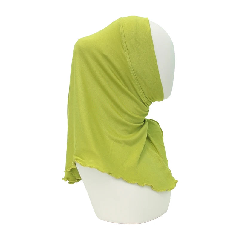 Modal Instant Hijabs for Woman Muslim Islam Turban Solid Mini Style Scarf Amira Soft Plain Colors Ready to Wear Hijab Undercaps