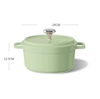 Enameled Cast Aluminum Dutch Oven With Lid 4.7L Nonstick Pan for Bread Baking Casserole Dish Enamel Coating For All Heat Source