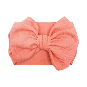 Fashion Handmade Bowknot Elastic Wide Hairband Toddler Solid Color Big Bows Headband Baby Girls Headwear Holiday Gifts