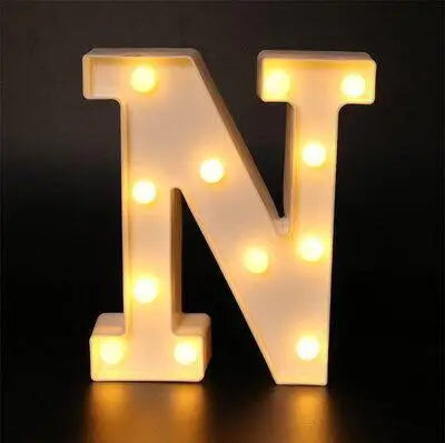 Decorative Name Letters Alphabet Letter LED Lights Luminous Number Lamp Night Light Wedding Birthday Christmas Party Decor Home