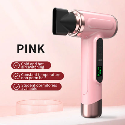 Wireless Hair Dryer Portable High Speed HairDryer Digital Display USB Rechargeable Hairdryer Quick Drying For Home Salons Travel