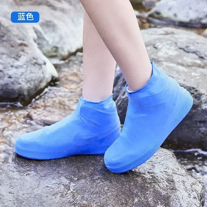 Reusable Waterproof Latex Rain Shoe Covers Non-slip Rubber Rain Boot Outdoor Rain Day Use Rain Gear Overshoes Shoes Accessories