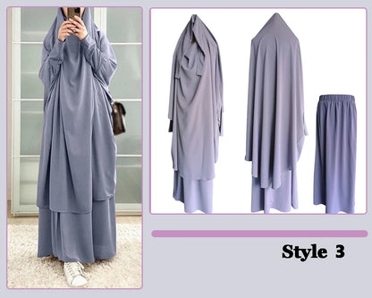 Women Hooded Muslim Hijab Dress Eid Prayer Garment Jilbab Abaya Long Khimar Full Cover Ramadan Gown Abayas Islamic Clothing