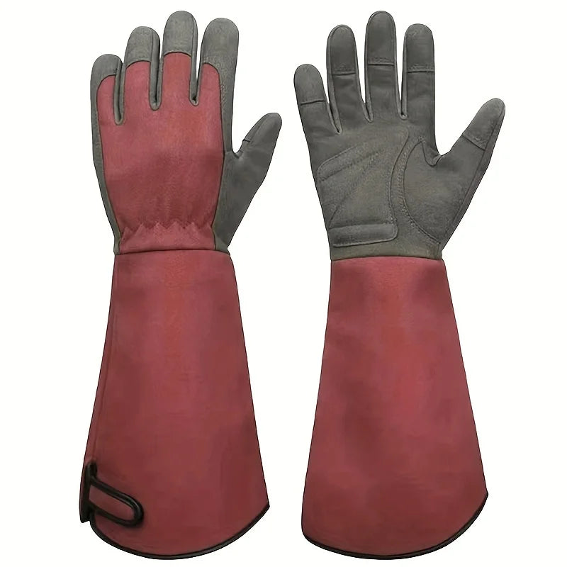 Long Style Gardening Gloves Thorn Proof Gloves Canvas Rose Pruning Garden Gloves with Touch Screen Breathable Work Gloves