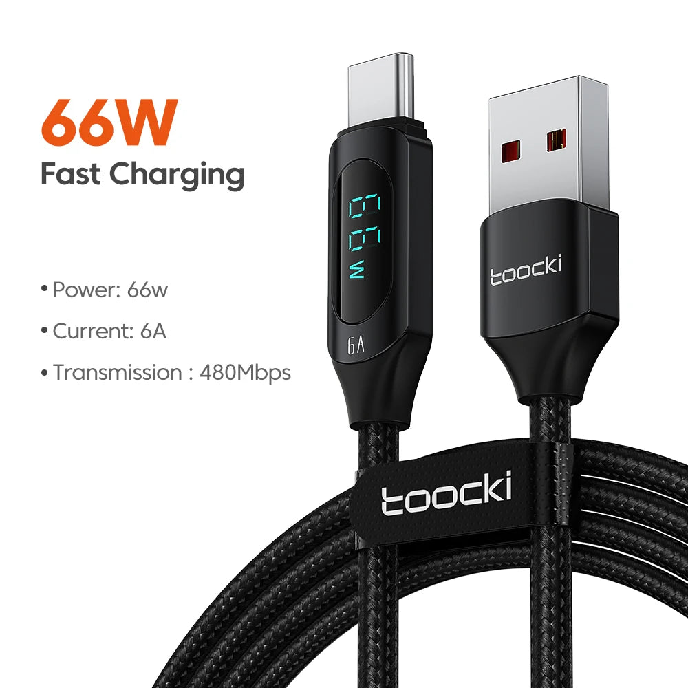 Toocki Type C 转 Type C 数据线 100W PD 快速充电器 USB C 转 USB C 显示屏数据线 适用于小米 POCO f3 Realme Macbook iPad 