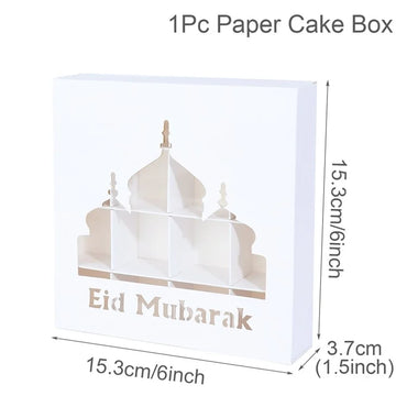 Kotak Hadiah Eid Mubarak Kek Kotak Gula-gula Hiasan Ramadan untuk Rumah 2024 Perlengkapan Pesta Muslim Islam Aidilfitri Ramadan Kareem 