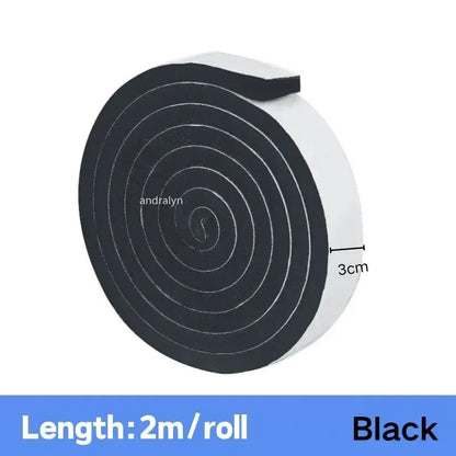 2M Foam Self-adhesive Door Window Sealing Strip Wearable Sliding Dustproof Sponge Strip Soundproof Home Insulation Sealing Tapes