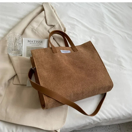 Handbags for Women Corduroy Satchel Shoulder Bags Ladies Totes Crossbody Bag for Women Vintage Shopper Shopping Bags