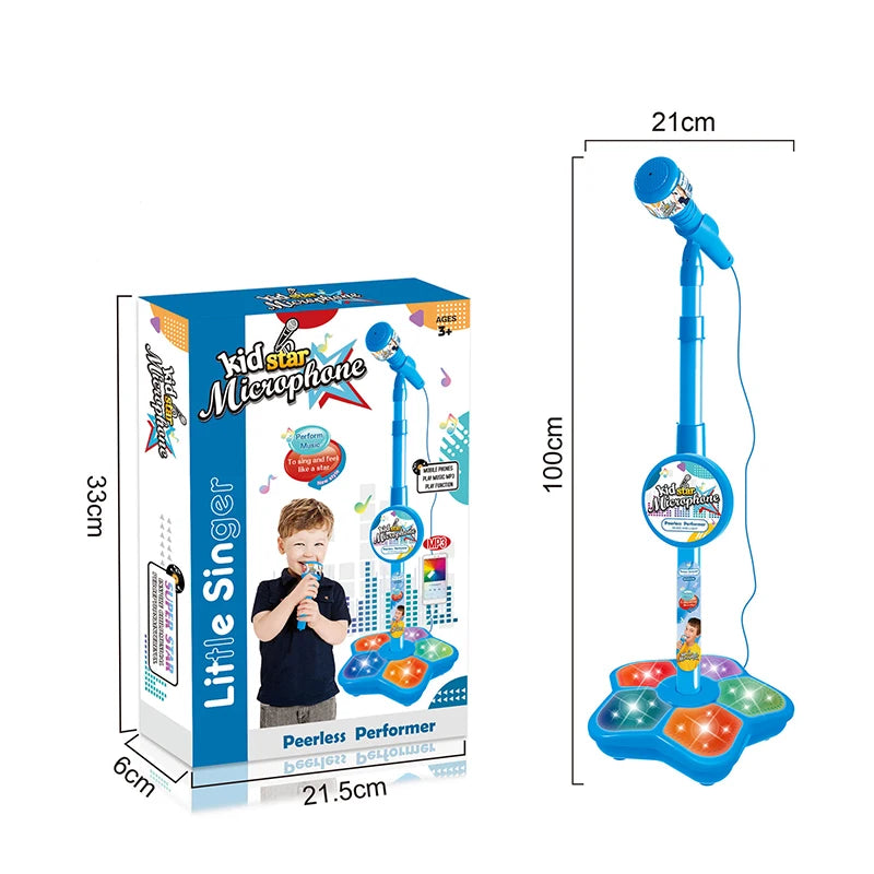 Musical Microphone Speaker With Popular Song Music Instrument Toys Brain-Training Educational Toy Birthday Gift for Girl Boy