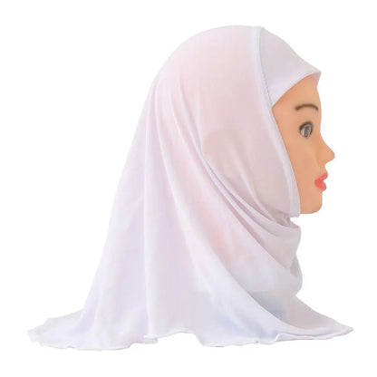 Muslim Girls Kids Hijab Islamic Scarf Shawls Soft and Stretch Material for 2 to 7 years old Girls 50cm Children Hijabs