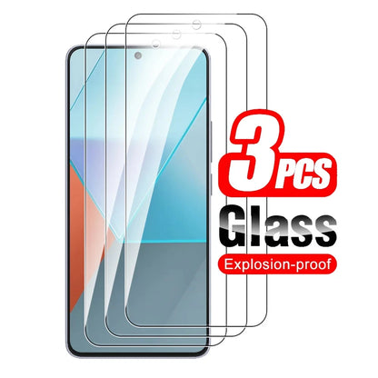 3pcs Full Cover HD Tempered Glass untuk Xiaomi Redmi Note 13 12 11 10 9 Pro Max 13C 12C 10C 9C 9A 9T 11S 10S 9S Pelindung Skrin 