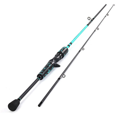 1.8m 1.98m 2 Bahagian Batang Pancing Casting Carbon Spinning Ultra-Sensitif dengan Selesa EVA Grip Rod Pemegang Rod Trout