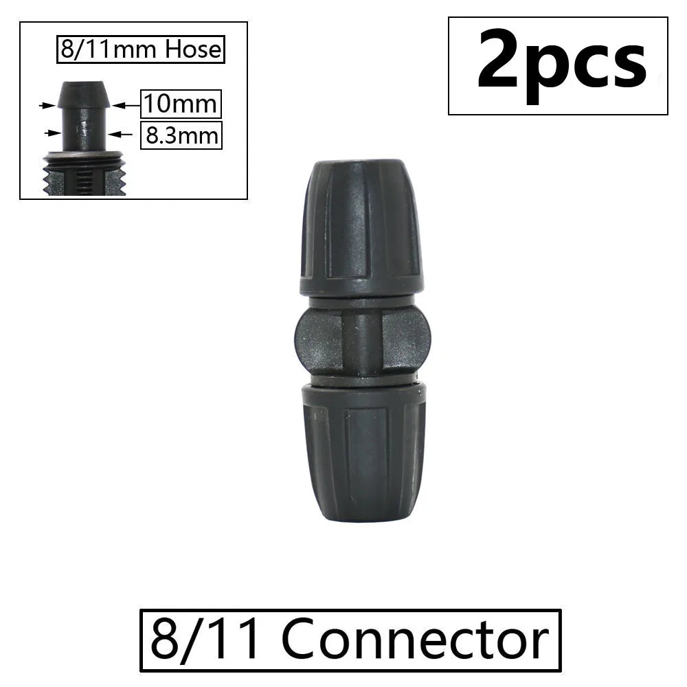 3/8" 8mm Penyambung Hos Taman 8/11 Hingga 4/7 3/5mm Pengurangan Hos Pemisah Air Tee Siku Hujung Palam Titisan Sistem Pengairan 