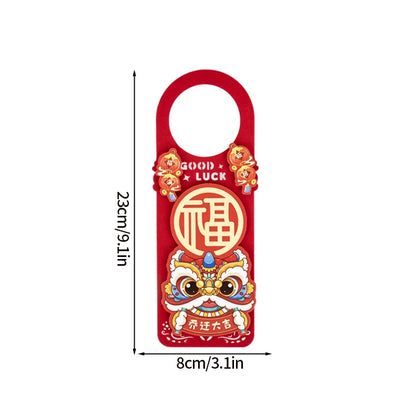 1/2pcs Chinese New Year Decorations 2025 Chinese Housewarming New Home Door Decor Lunar New Year Doorknob Hanging Pendant