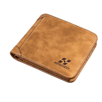 Men's Wallet Leather Billfold Slim Hipster Cowhide Credit Card ID Holders Inserts Coin Purses Luxury Business Foldable Wallet