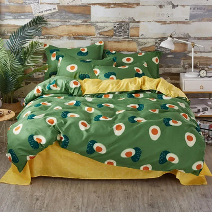 Lovely Cartoon King Size Duvet Cover Set 220x240 Skin Friendly Double Bed Quilt Cover Blanket Comforter Cover and Pillowcase