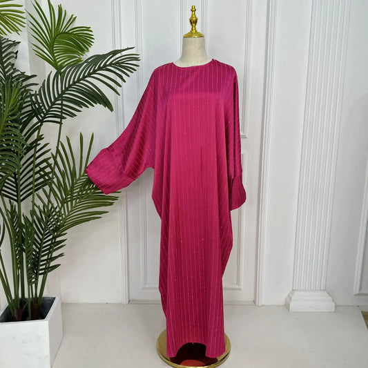 Abaya for Women Dubai Luxury Muslim Party Evening Dress Kaftan Femme Musulman Turkish Abayas Islamic Clothing Glitter Stripe