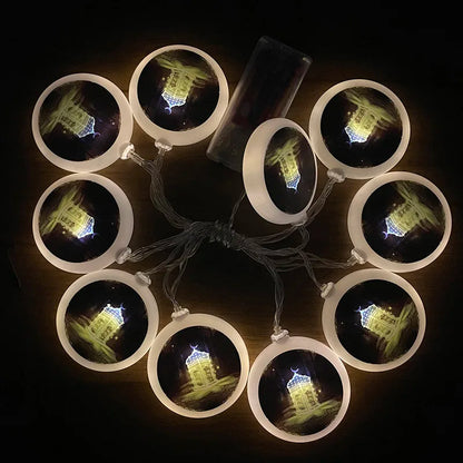 Ramadan Star Moon Castle Lampu Rentetan LED Eid Mubarak Hadiah Islam Muslim Ramadan Kareem Hiasan untuk Pesta Aidilfitri di Rumah 