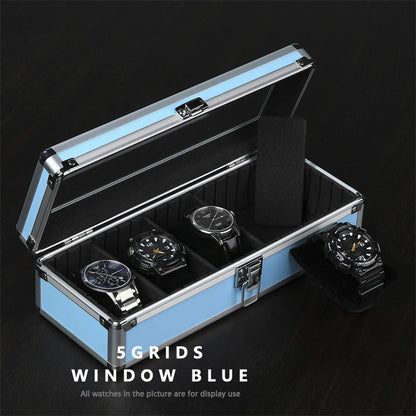 5 Slots High-End Aluminum Alloy Watch Box Watch Storage Box Detachable Mobile Diy Internal Interval Watch Storage Display Box